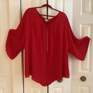 Avenue Vibrant Red Blouse